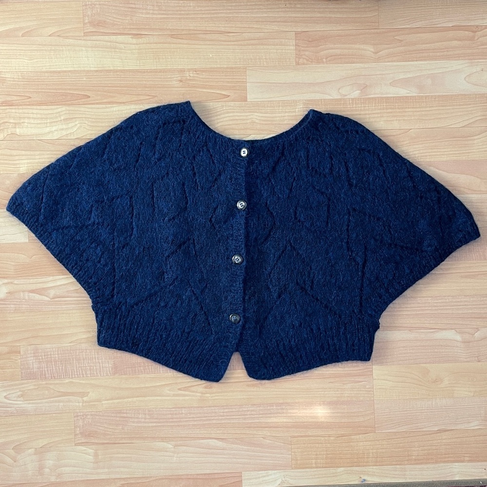 Hand knit short sleeve cardigan / shrug